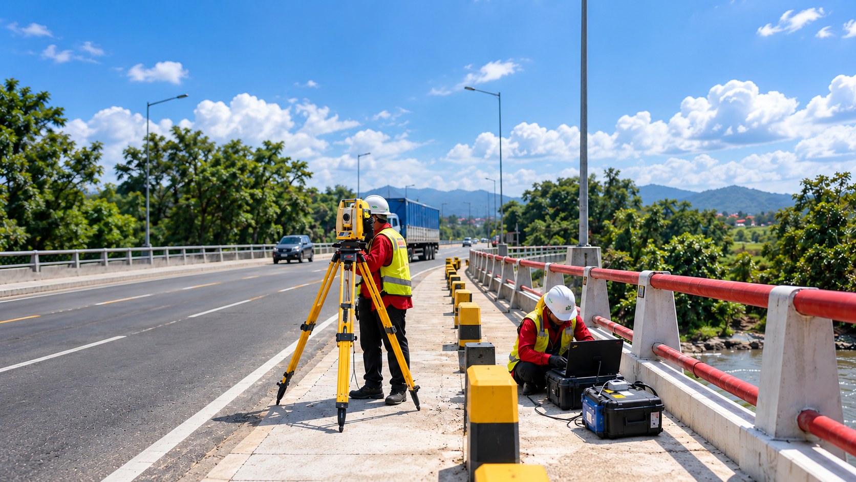 Survey kondisi jalan dengan total station