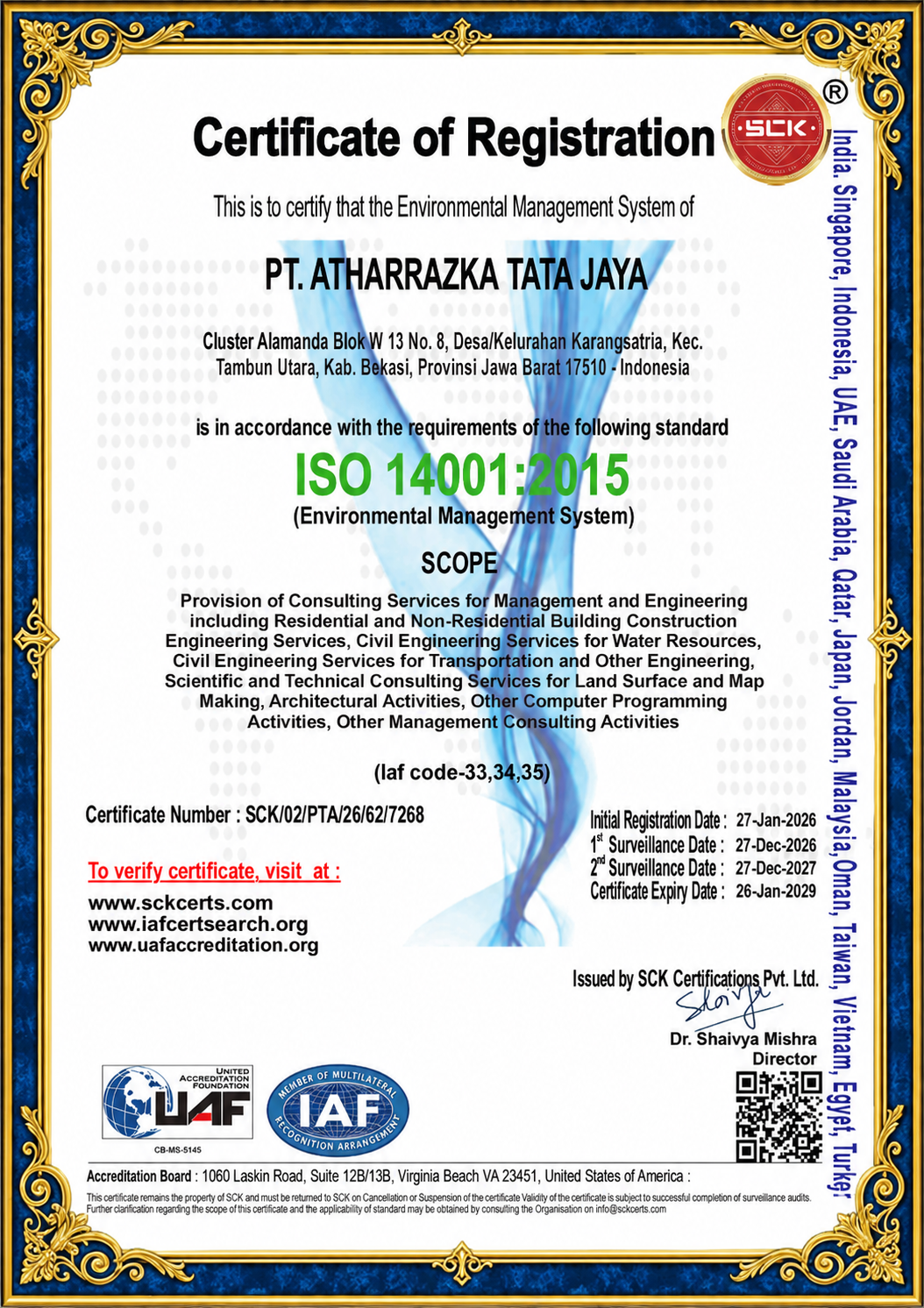 ISO 45001:2018 PT Athharrazka Tata Jaya